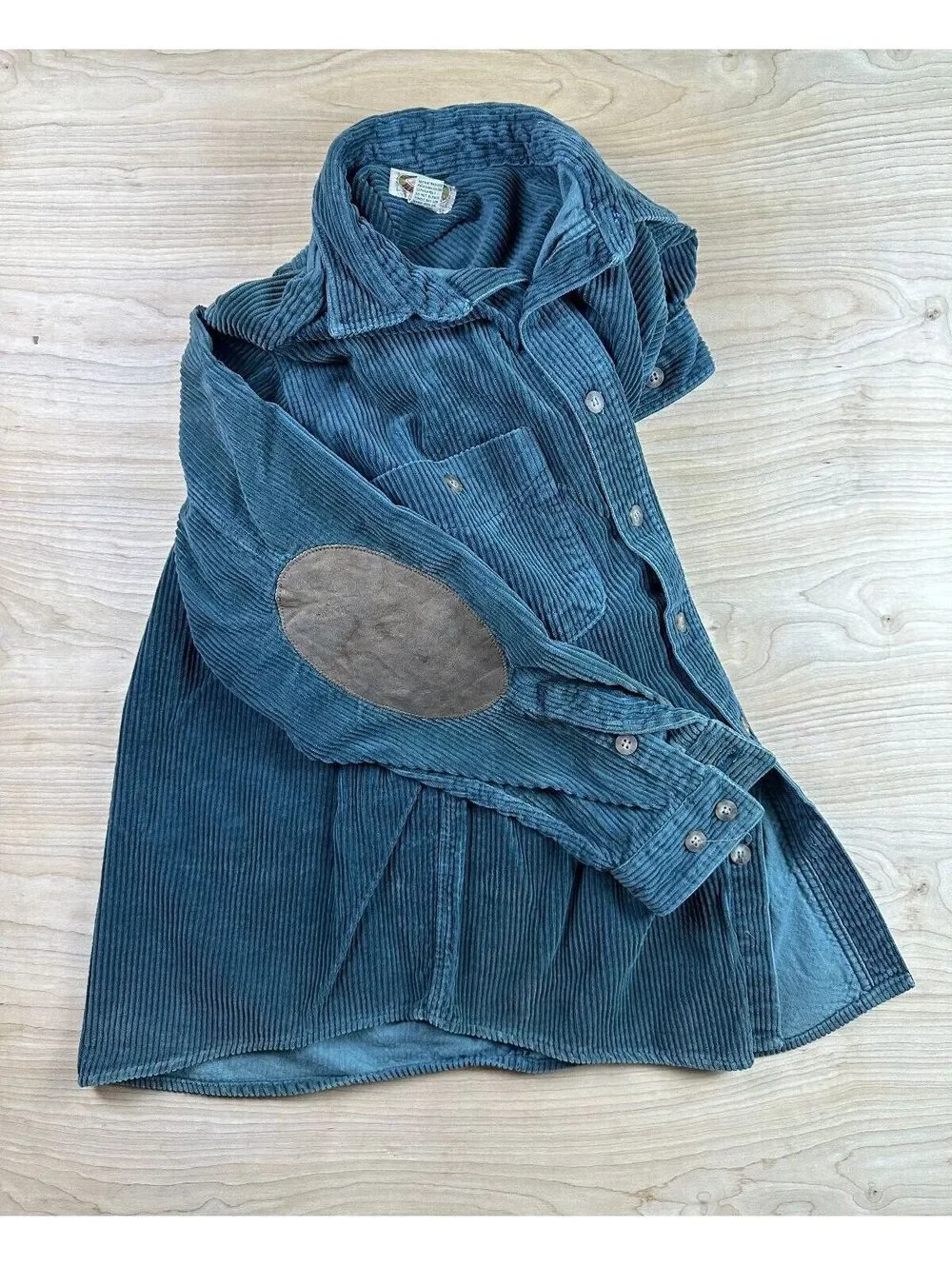 Vintage 80s Banana Republic wale corduroy button up shirt thick elbow patches